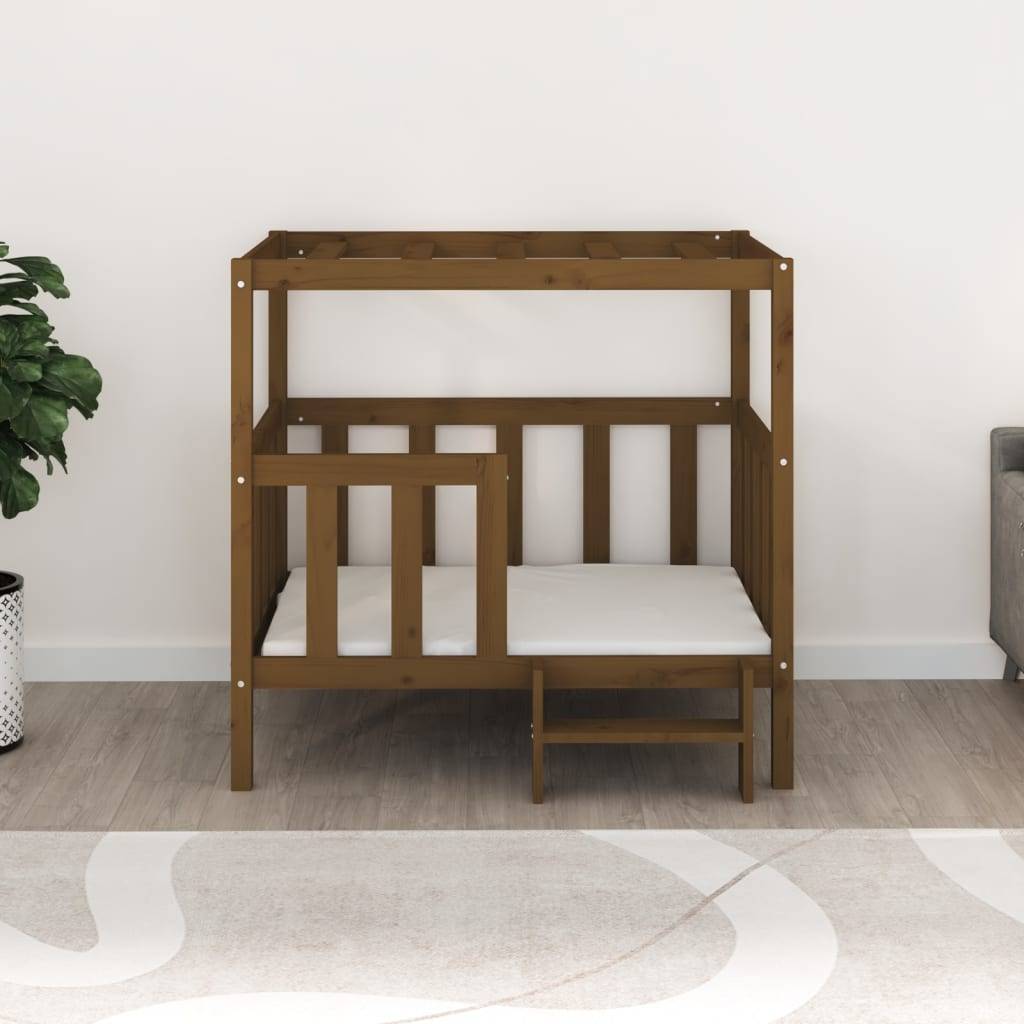 Vidaxl - Lit pour chien Marron miel 105,5x83,5x100 cm Bois de pin solide vidaXL 822390 - Imagen 4