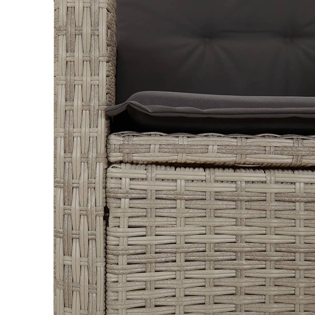 Fauteuil de Jardin Relax Résine Tressée Dossier Inclinable pour Balcon Terrasse Gris Clair – ComfortXL Outdoor Living - Image 9