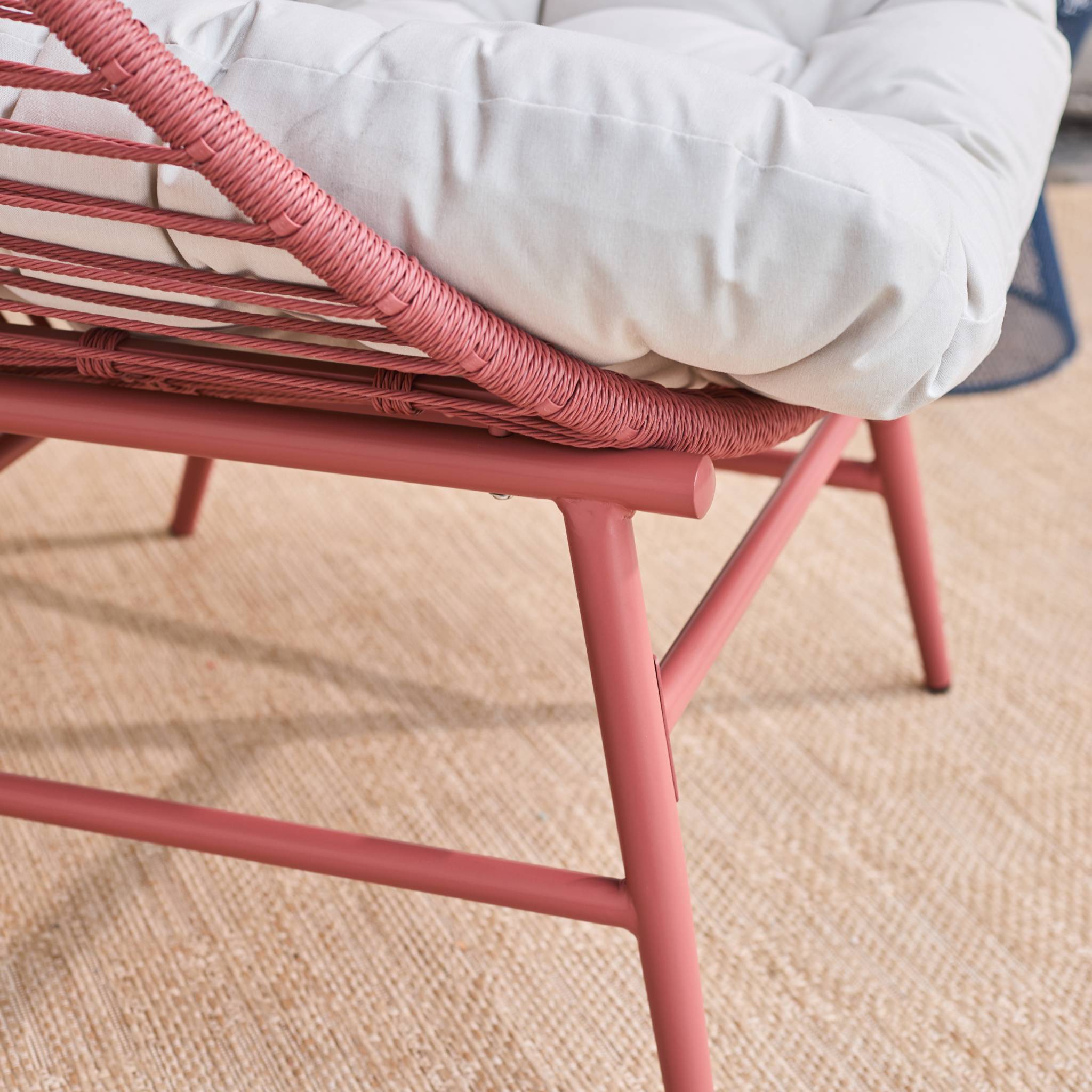 sweeek - Fauteuil oeuf de jardin acier et résine tressée terracotta - Ovoa | sweeek - Image 7