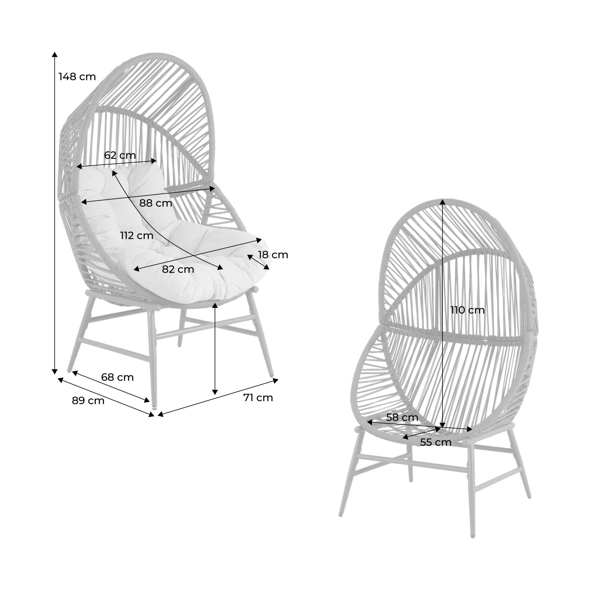 sweeek - Fauteuil oeuf de jardin acier et résine tressée terracotta - Ovoa | sweeek - Image 4