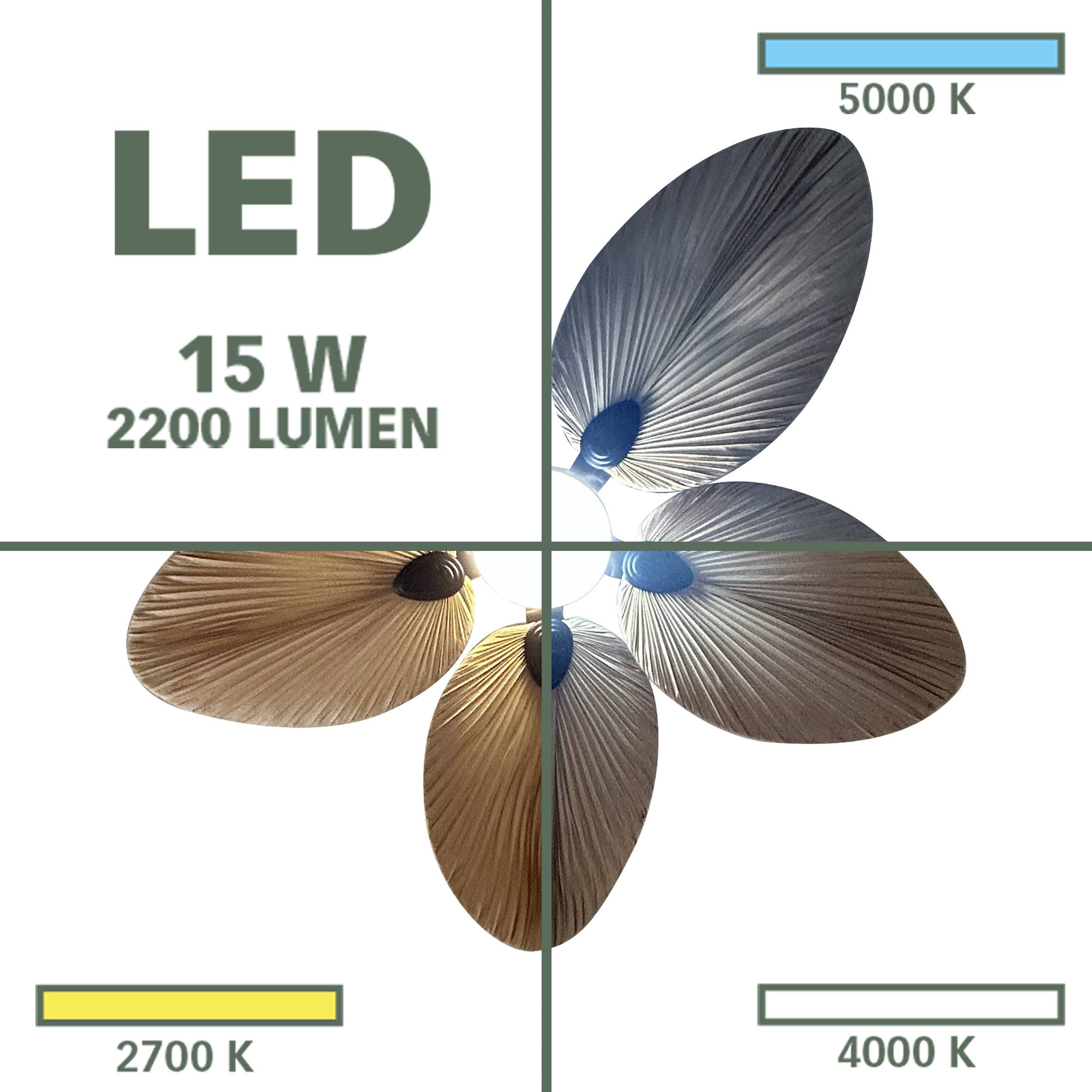 Ventilateur de plafond Makani 132?cm – LED 18?W – 5?pales en feuille – Moteur?DC FARTOOLS - Image 3