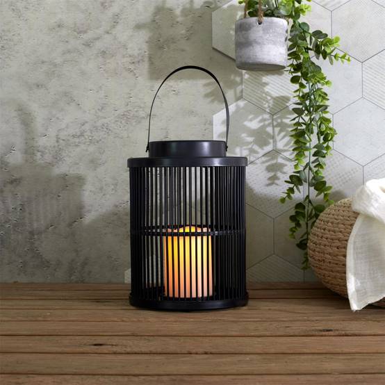 The Home Deco Factory - Lanterne Solaire "Bougie LED" 25cm Noir - Image 5