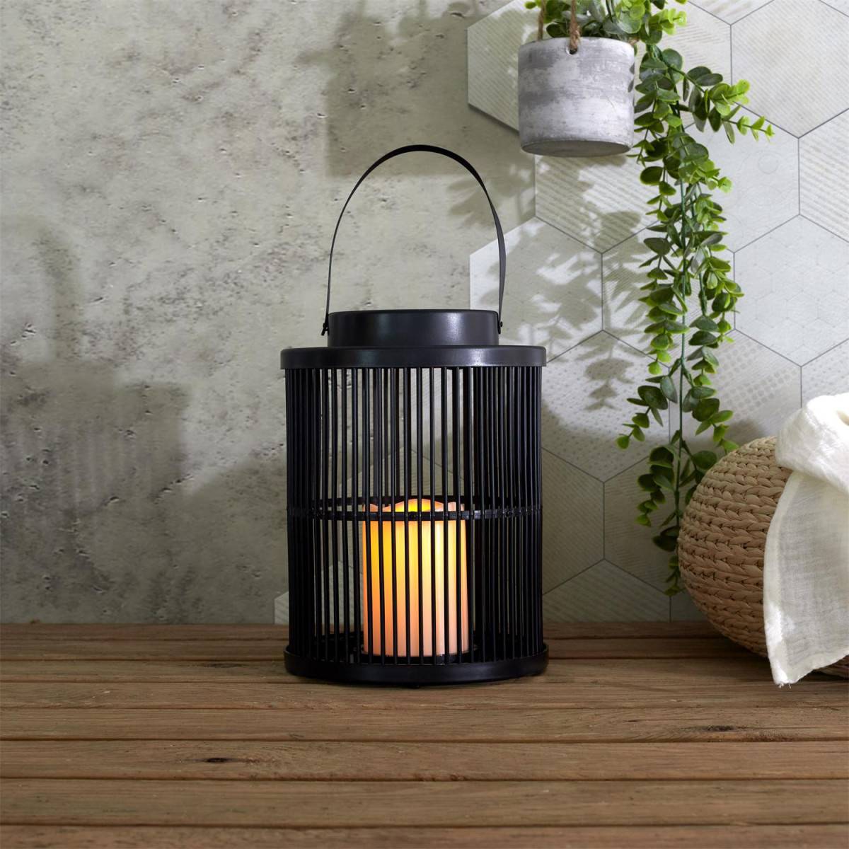 The Home Deco Factory - Lanterne Solaire "Bougie LED" 25cm Noir - Image 5