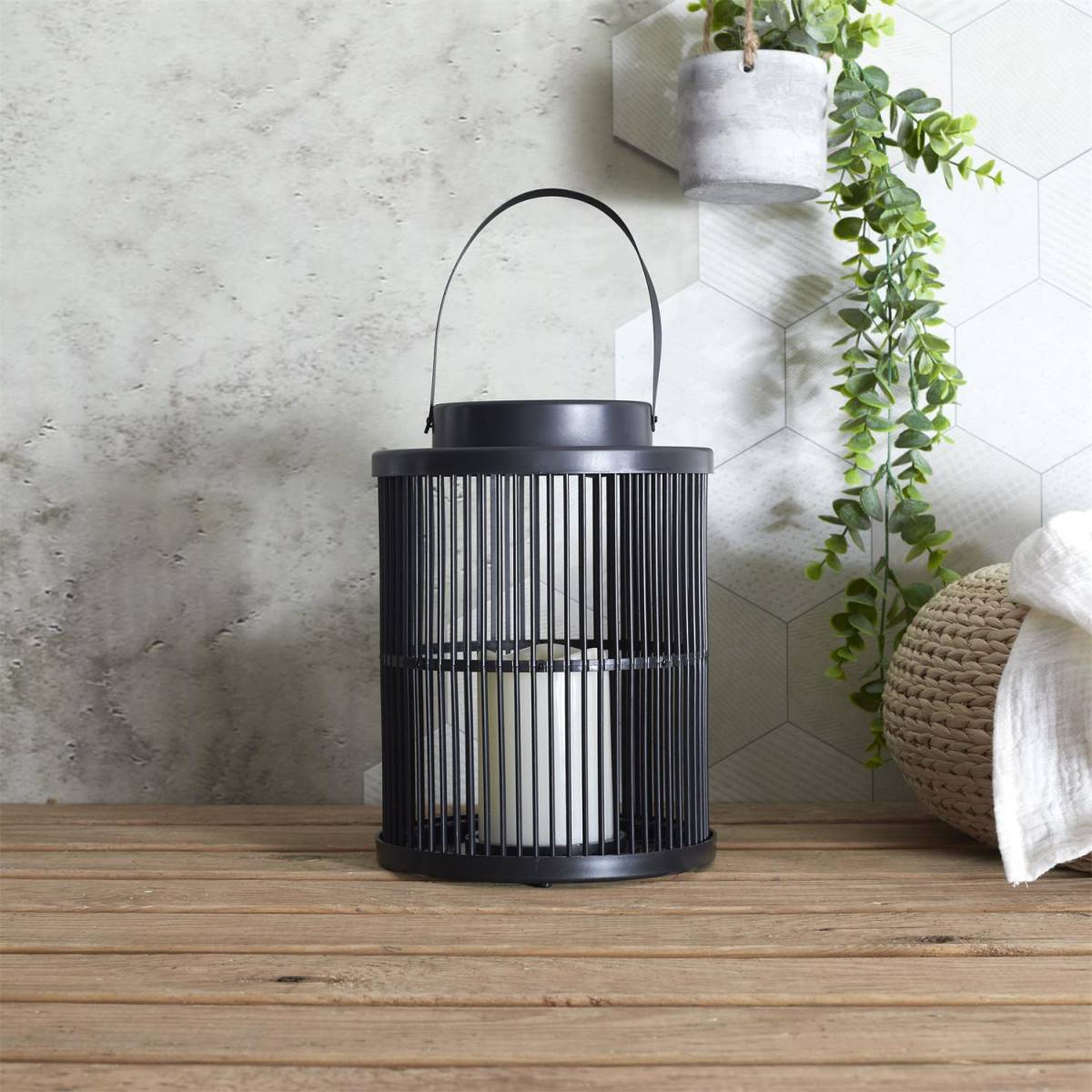 The Home Deco Factory - Lanterne Solaire "Bougie LED" 25cm Noir - Image 4