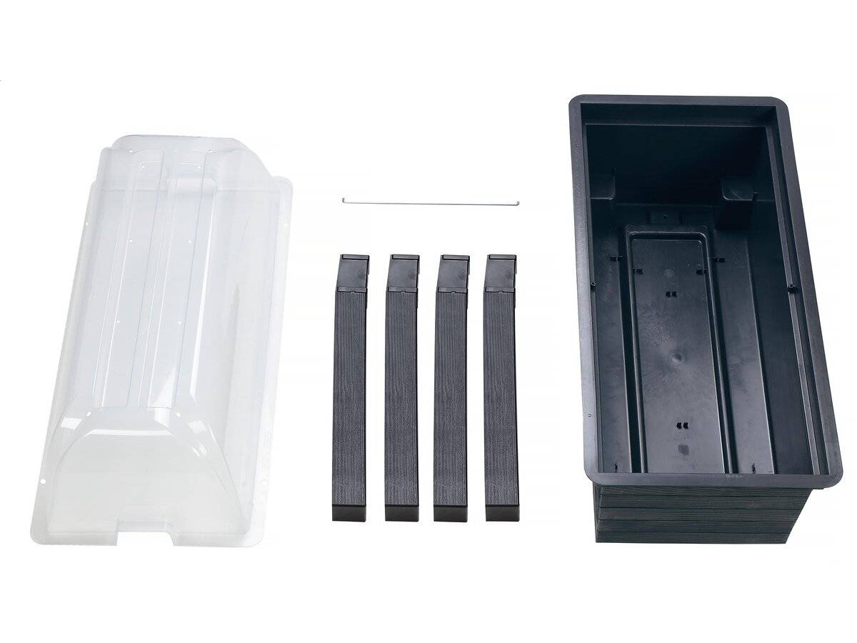 Habitat Et Jardin - Kit De 3 Carrés Potagers "urban" Sur Pieds Avec Serre - 75 X 37 X 65 Cm -habitat Et Jardin - Image 2