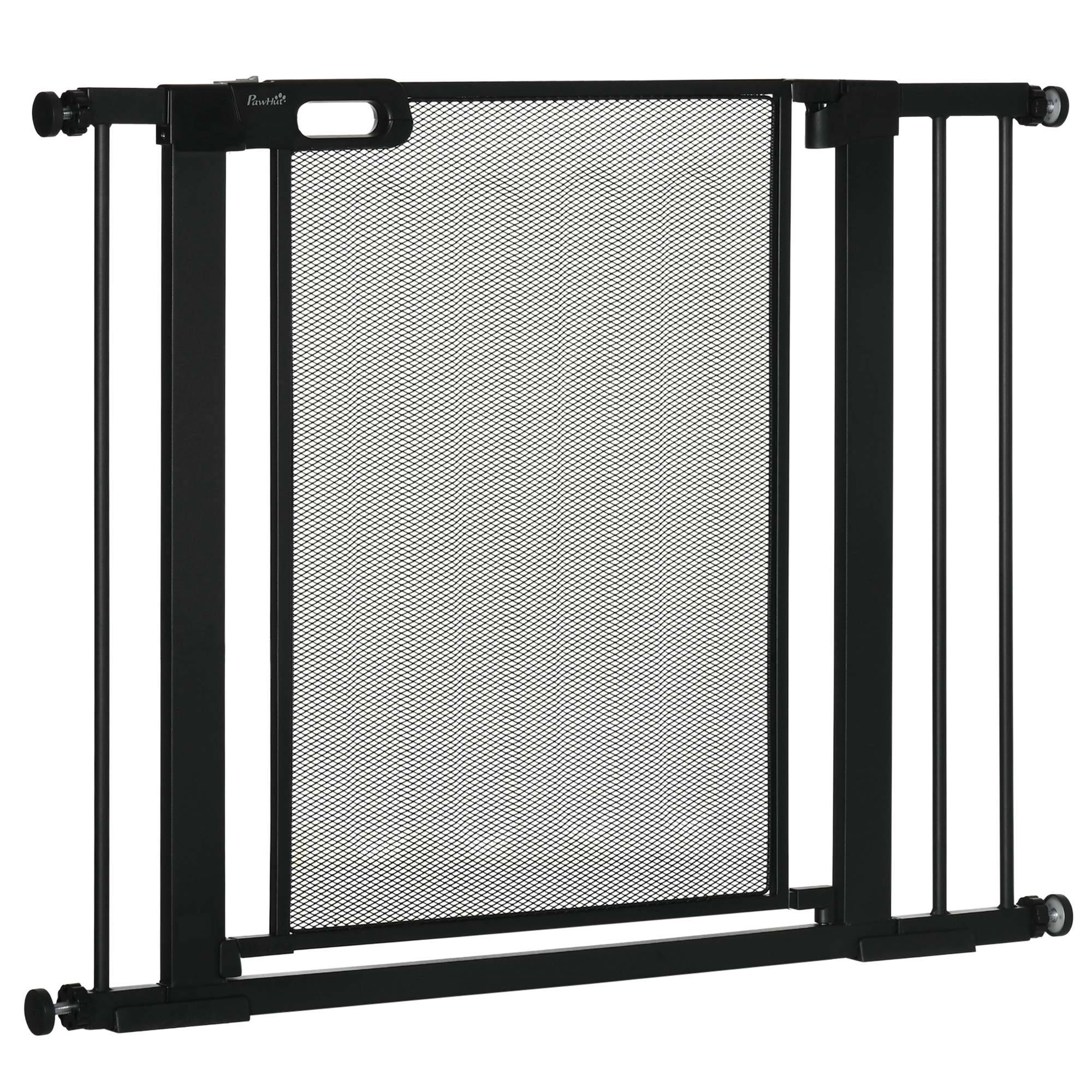 Barrière de sécurité escalier pour animal, réglable 75-103 cm, noir - Image 2