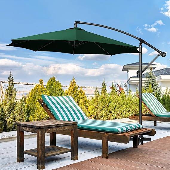 Parasol de jardin Auvent de rechange universel de terrasse, compatible avec un parasol de 2.3m à 8 baleines, auvent uniquement,vert foncé-Lytech - Image 4
