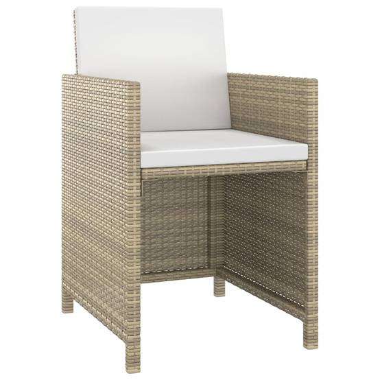 Vidaxl - Ensemble à manger de jardin et coussins 5 pcs Poly rotin Beige vidaXL 3095501 - Image 4