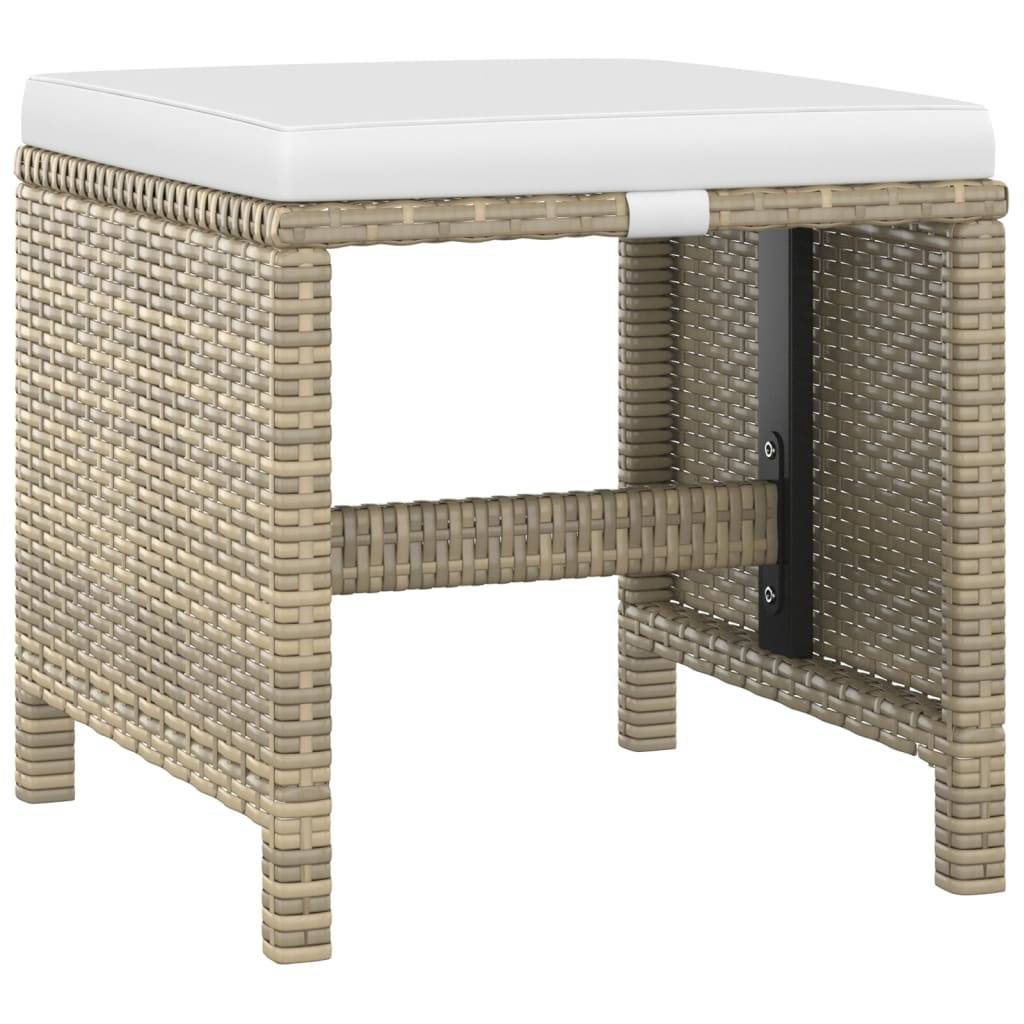 Vidaxl - Ensemble à manger de jardin et coussins 5 pcs Poly rotin Beige vidaXL 3095501 - Image 8
