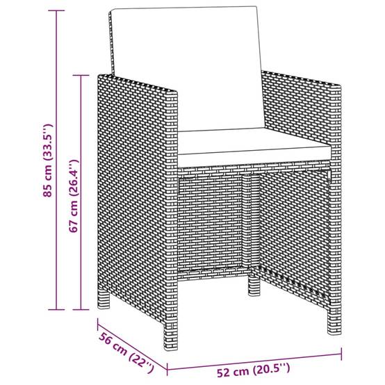 Vidaxl - Ensemble à manger de jardin et coussins 5 pcs Poly rotin Beige vidaXL 3095501 - Image 3