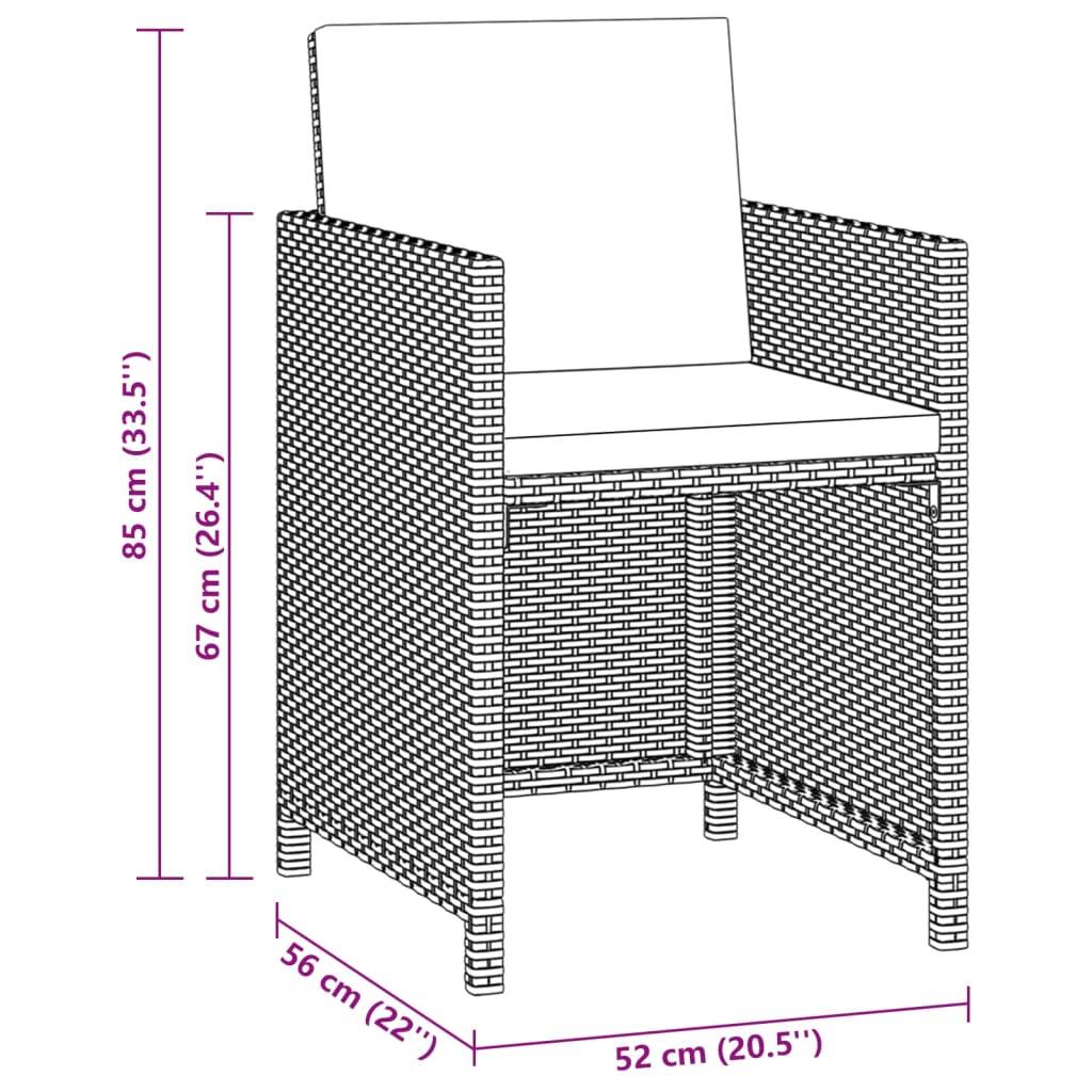 Vidaxl - Ensemble à manger de jardin et coussins 5 pcs Poly rotin Beige vidaXL 3095501 - Image 3