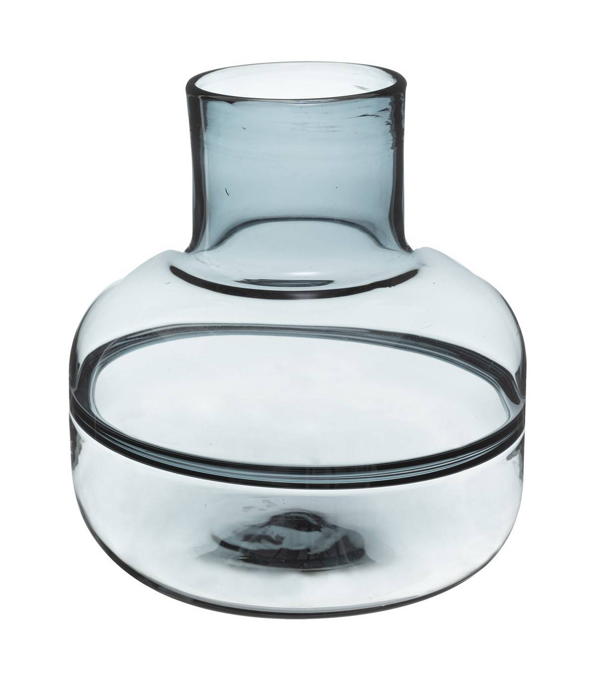 Atmosphera - Vase fond plat en Verre Gris D 23,5 cm