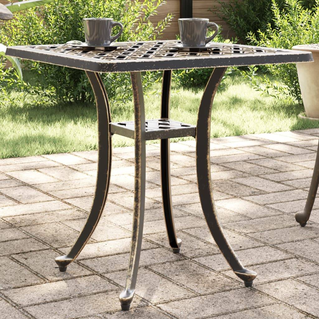 Table de jardin aluminium coulé bronze 53 x 53 x 53 cm, Poids :4.85kg - PANGIVO - Image 1
