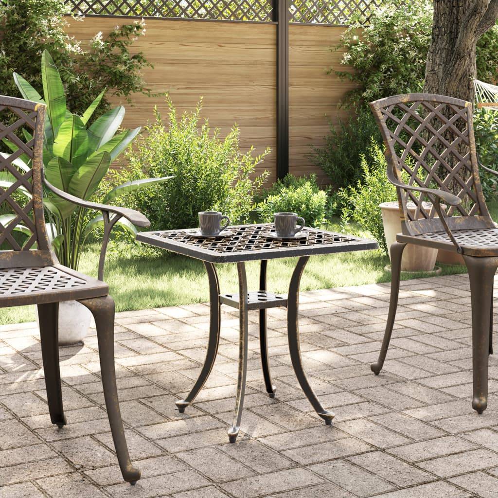 Table de jardin aluminium coulé bronze 53 x 53 x 53 cm, Poids :4.85kg - PANGIVO - Image 3