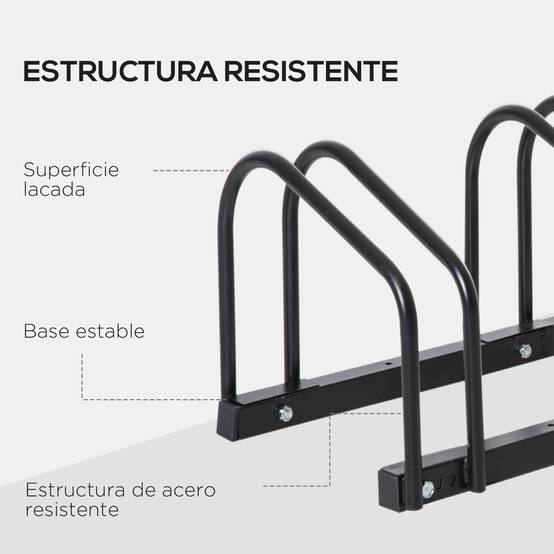 Support de stationnement pour 3 vélos, en acier, pour fixation au sol ou murale, 76 x 33 x 27 cm, noir - Image 10