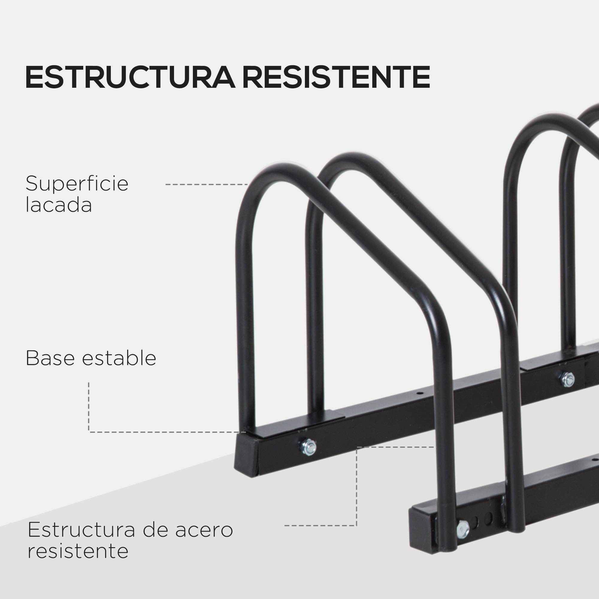 Support de stationnement pour 3 vélos, en acier, pour fixation au sol ou murale, 76 x 33 x 27 cm, noir - Image 10