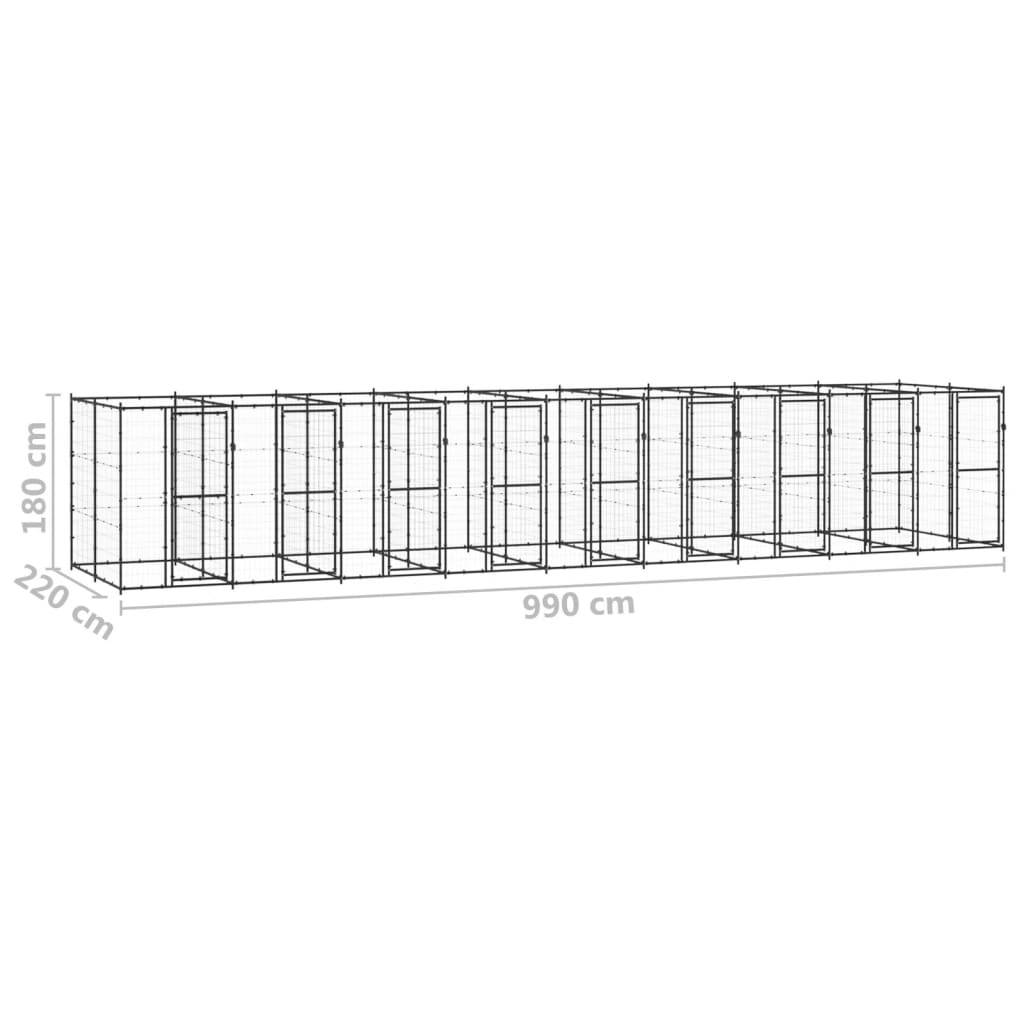 Vidaxl - Chenil d'extérieur pour chiens Acier 21,78 m² vidaXL 3082267 - Imagen 3