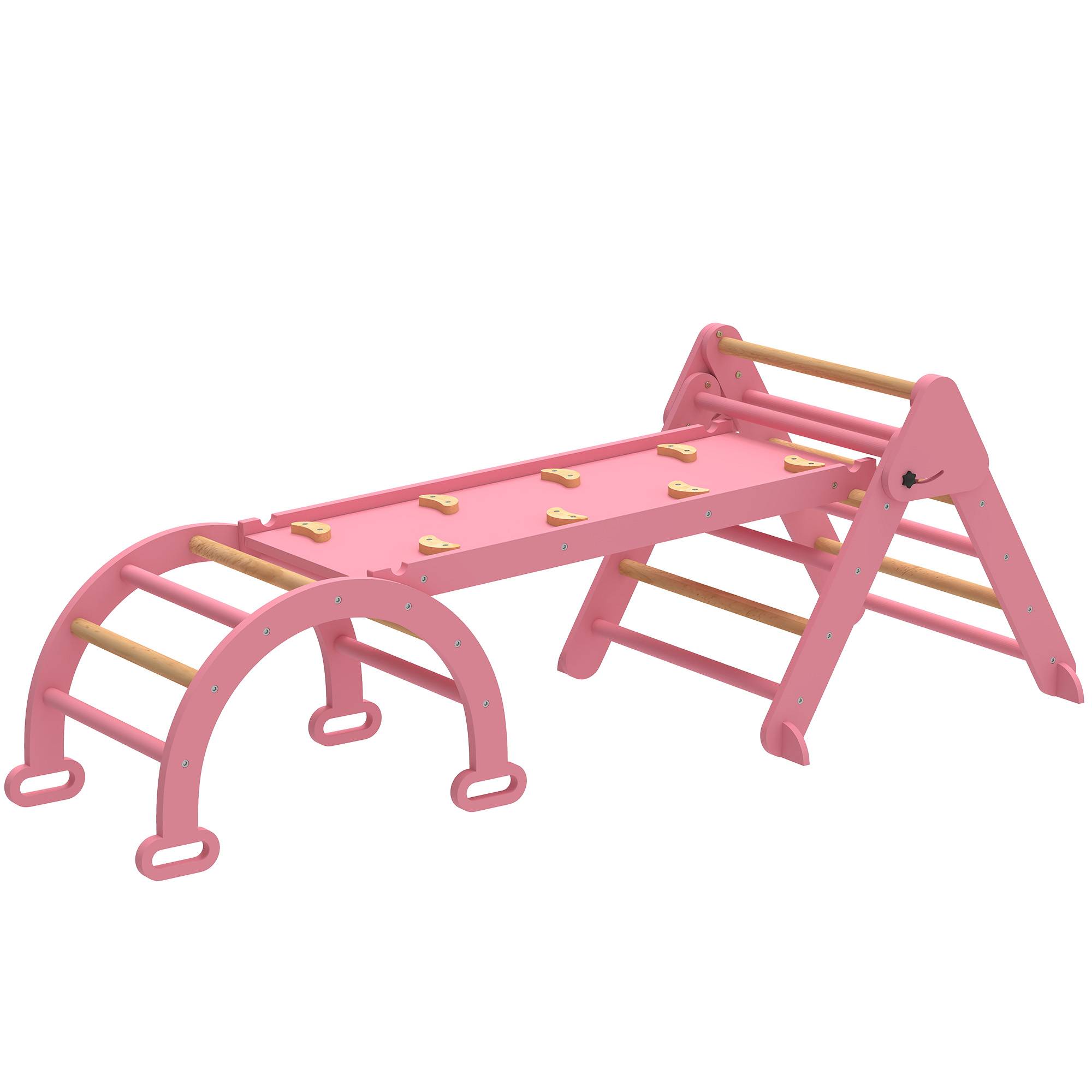 Sans Marque - Structure escalade intérieur triangle pliable 7en1 toboggan arche escalade - Image 2