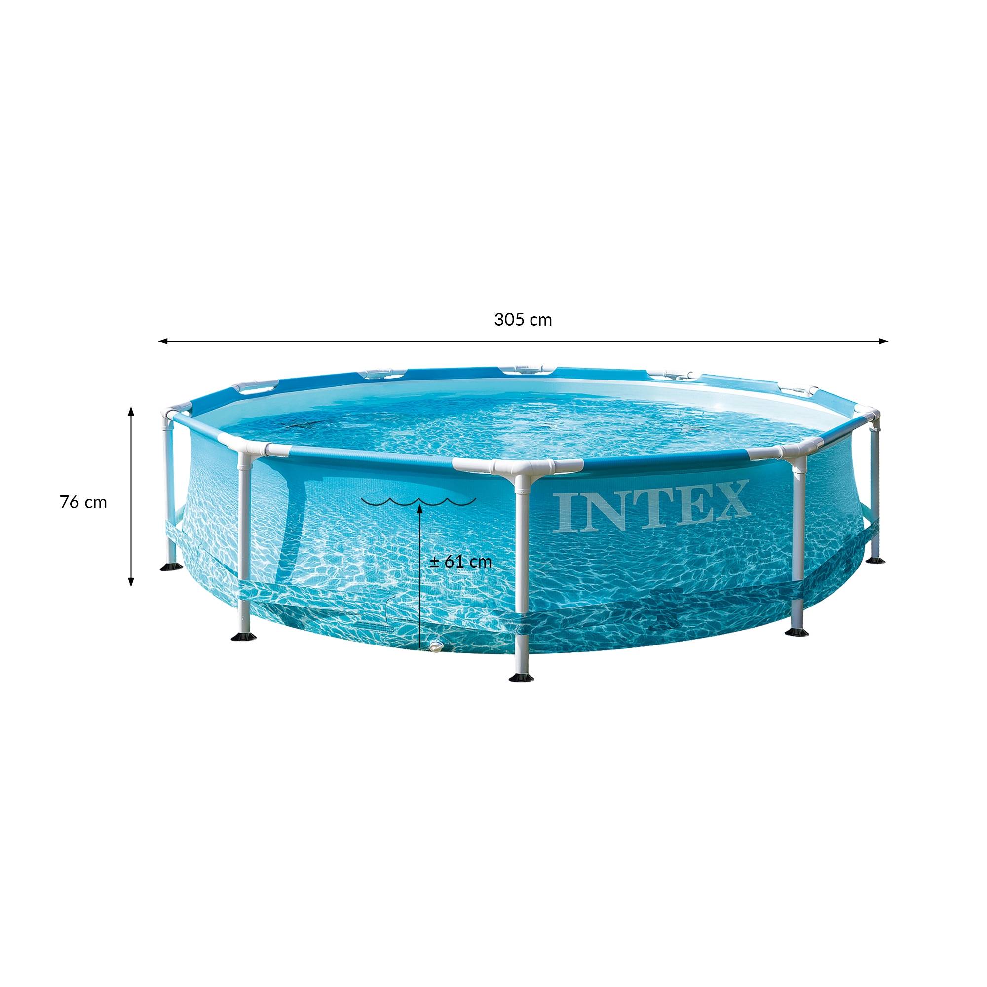 Intex - Intex Piscine avec cadre métallique familiale pour enfants 305 x 76cm ronde bleu - Imagen 3