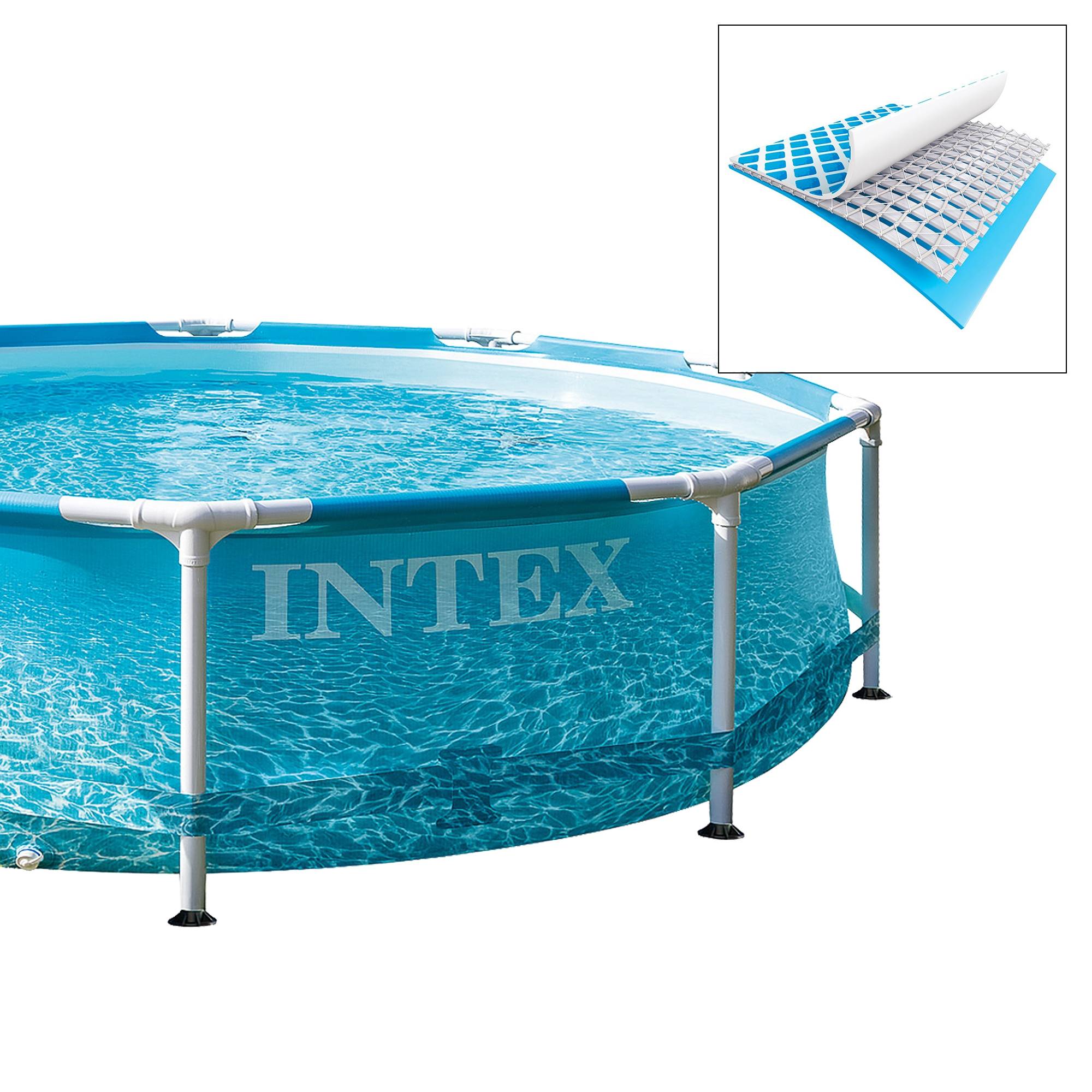 Intex - Intex Piscine avec cadre métallique familiale pour enfants 305 x 76cm ronde bleu - Imagen 2
