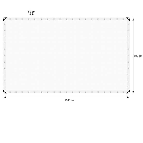 Ecd-Germany - Bâche de Protection Imperméable à l'Eau avec Oeillets - 6x10 m 60m² 260g/m² - Polyéthylène PE Blanc - Résistant à la Moisissure - Imagen 5