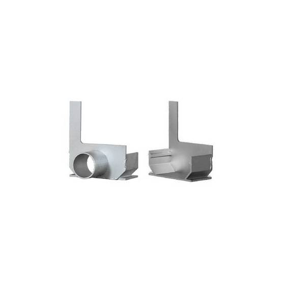 Embout Caniveau à fente aluminium SideDrain - L&S - LINE ECO - 133 mm Embout ouvert sortie Ø 50 mm Fente à droite