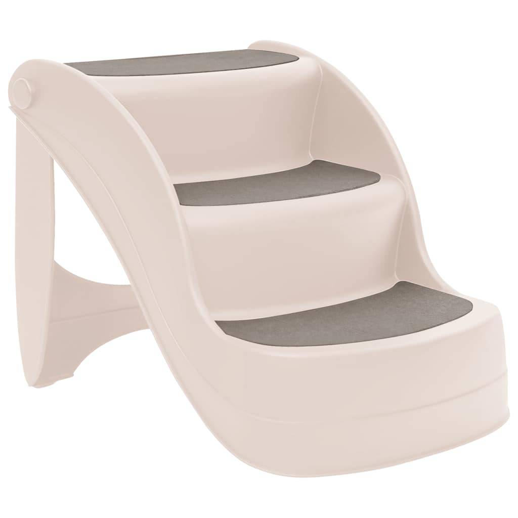 Vidaxl - Escalier pliable 3 marches pour chien Crème 50x38x38 cm vidaXL 152233 - Imagen 2
