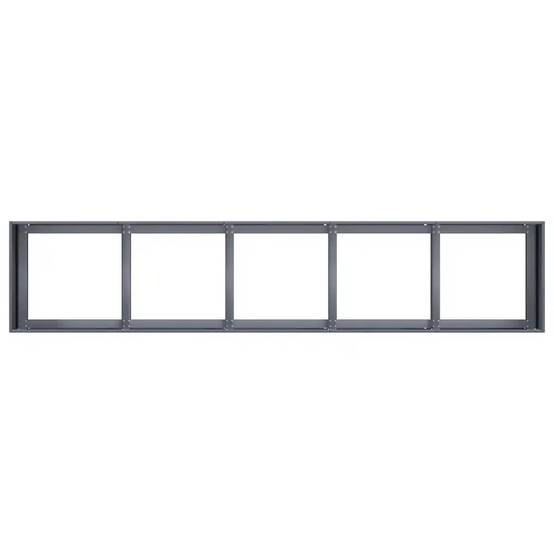 Jardinière rectangulaire moderne pour jardin balcon 200 x 40 x 40 cm avec fond ouvert esthétique en acier laminé à froid anthracite - Image 3
