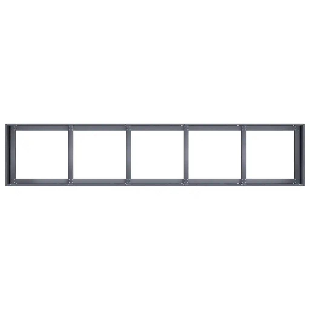 Jardinière rectangulaire moderne pour jardin balcon 200 x 40 x 40 cm avec fond ouvert esthétique en acier laminé à froid anthracite - Image 3