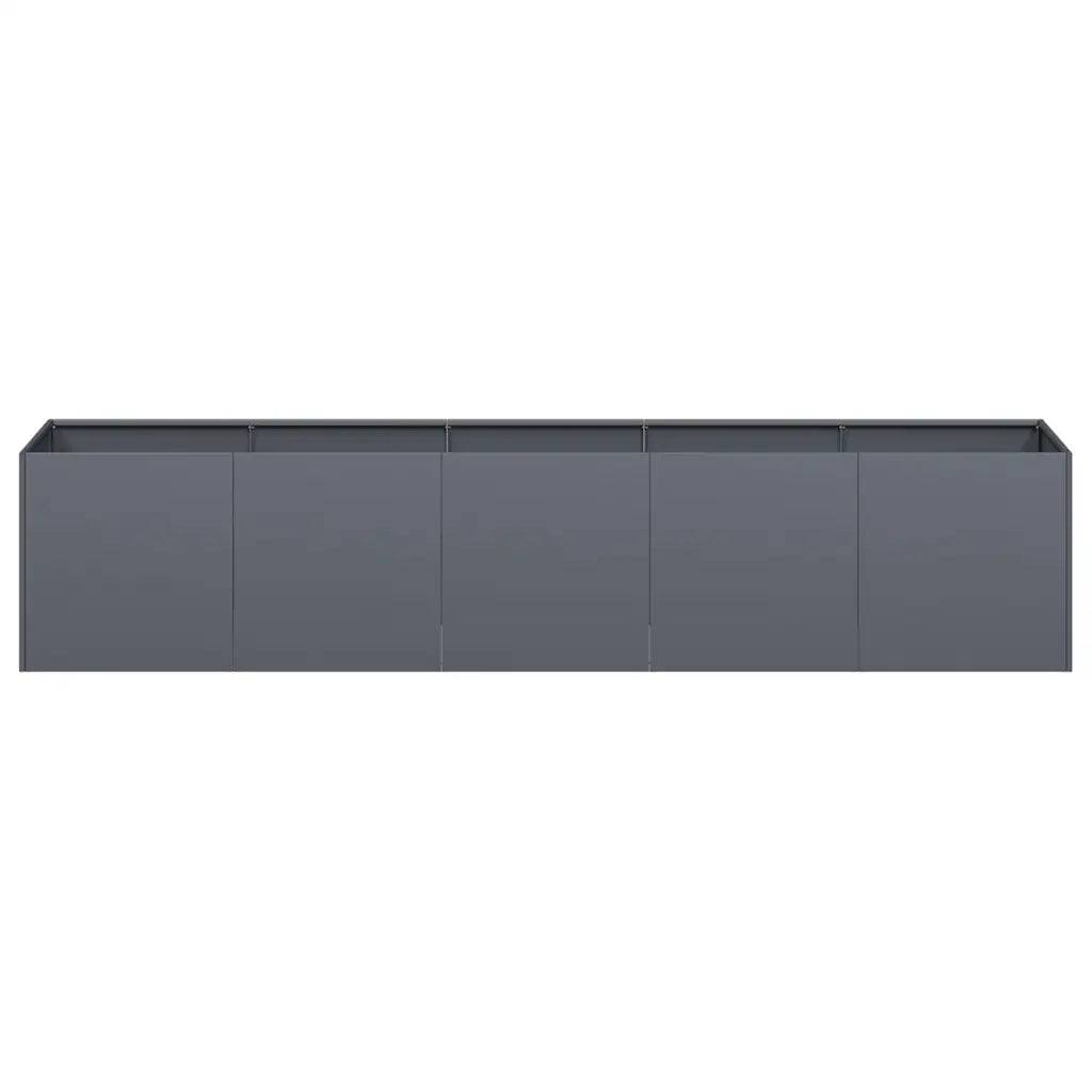 Jardinière rectangulaire moderne pour jardin balcon 200 x 40 x 40 cm avec fond ouvert esthétique en acier laminé à froid anthracite - Image 2