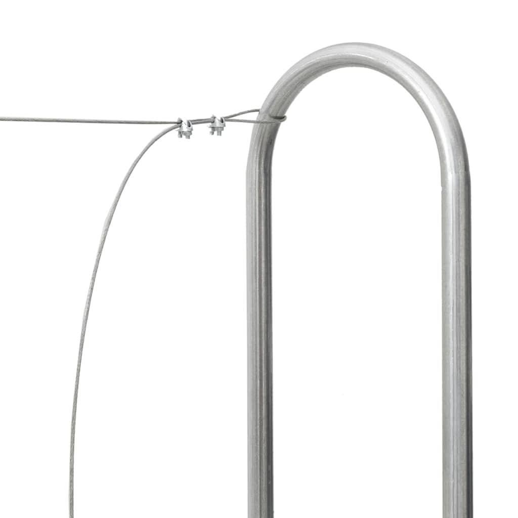 Range-bûches extérieur acier galvanisé stockage bois de chauffage jardin 100x25x150 cm Argenté - ComfortXL Outdoor Living - Image 7