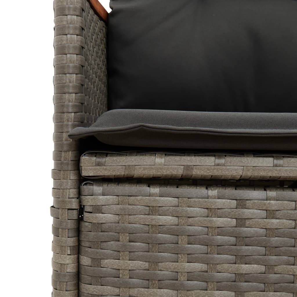 Salon de Jardin 8 Personnes Résine Tressée Fauteuils Inclinables Repose-pieds Gris – ComfortXL Outdoor Living - Image 8