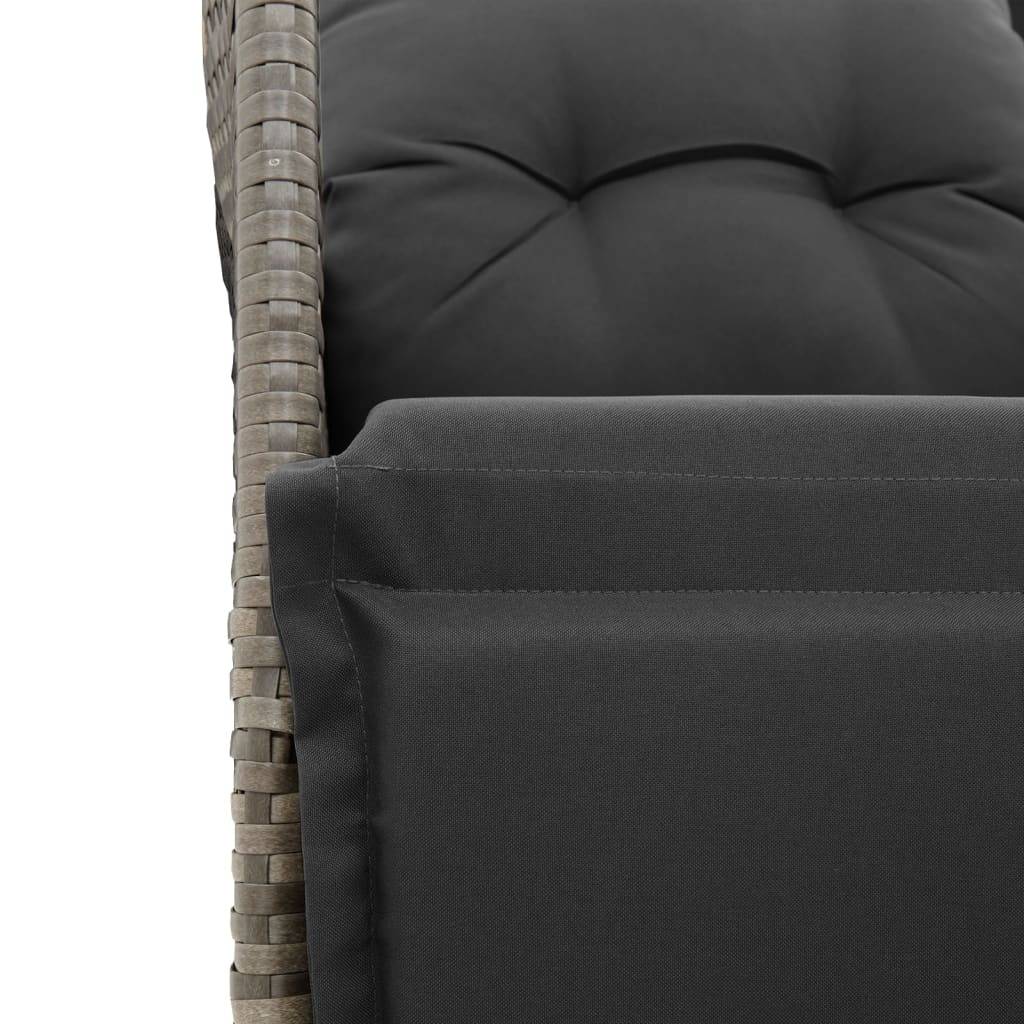 Salon de Jardin 8 Personnes Résine Tressée Fauteuils Inclinables Repose-pieds Gris – ComfortXL Outdoor Living - Image 7