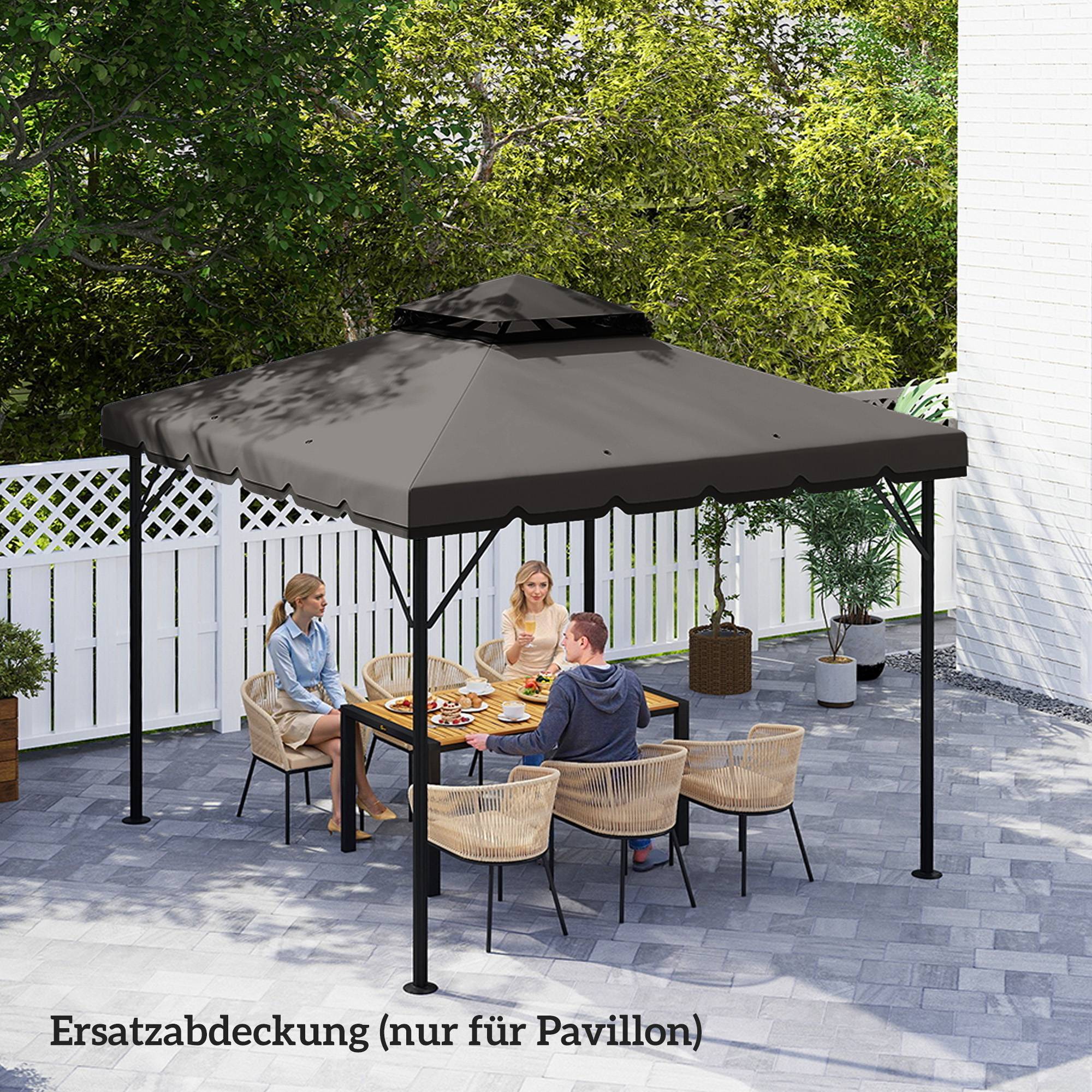 Toit de rechange pour pavillon de jardin polyester gris clair 300 x 300 x 1 cm - PANGIVO - Image 10