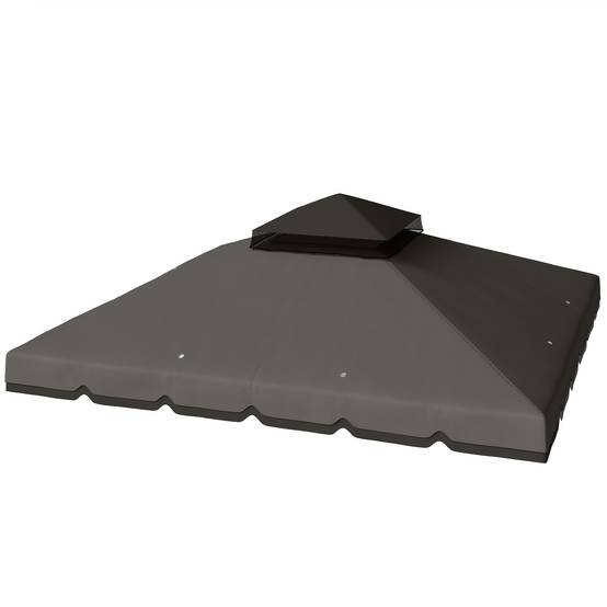 Toit de rechange pour pavillon de jardin polyester gris clair 300 x 300 x 1 cm - PANGIVO - Image 1