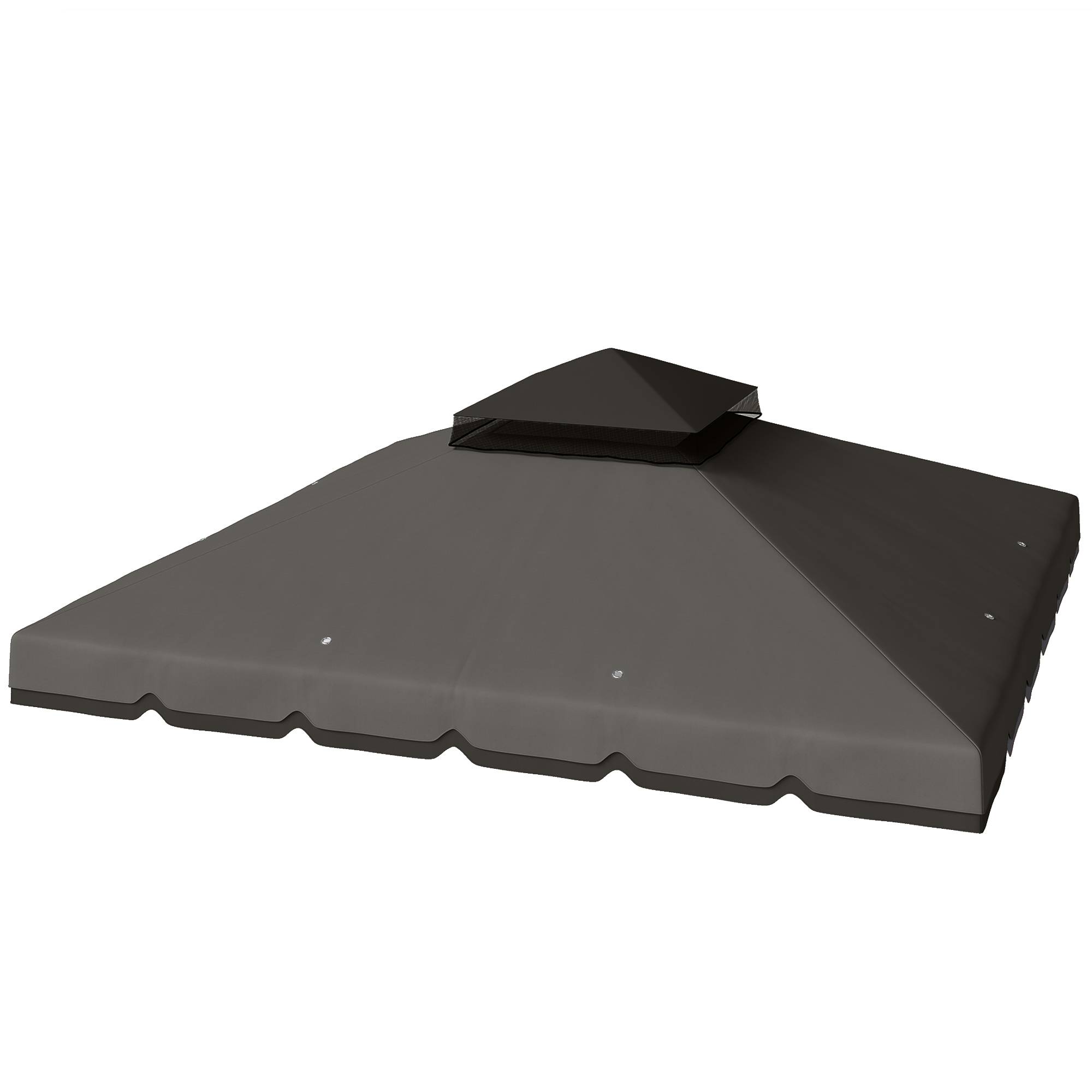Toit de rechange pour pavillon de jardin polyester gris clair 300 x 300 x 1 cm - PANGIVO - Image 1