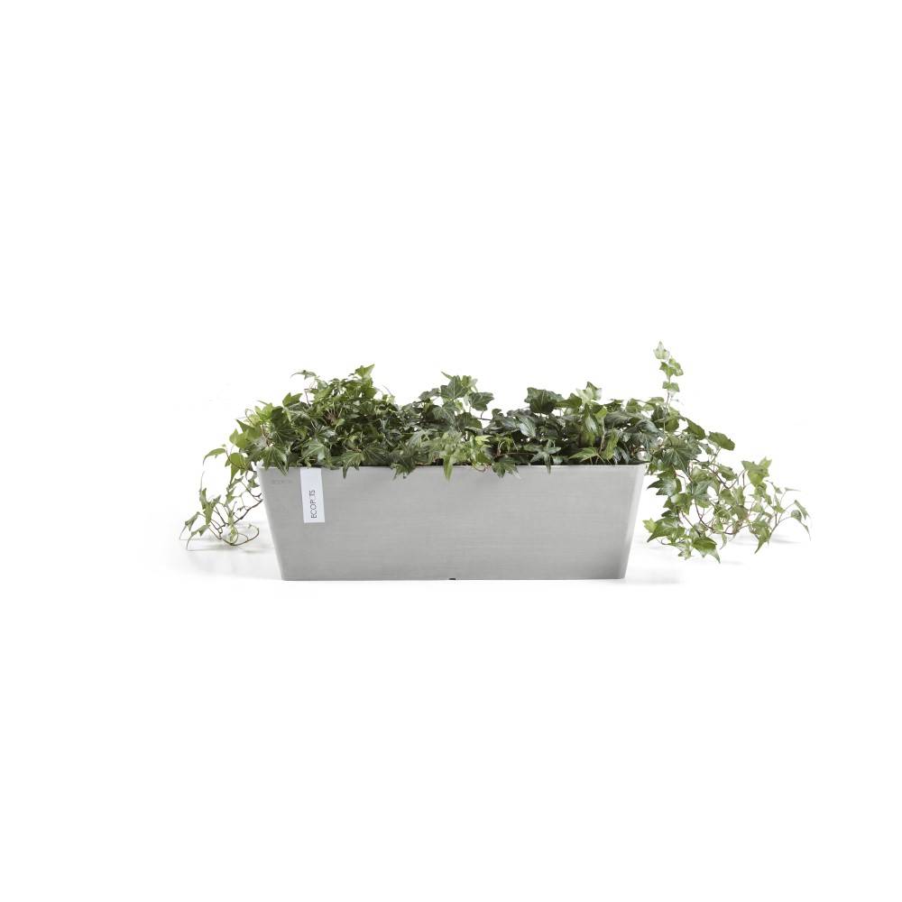 Ecopots - Pot Rectangulaire Bruges 65 New Blanc Gris - 65 x 17 x H. 17 cm - 13,5 L ECOPOTS - Imagen 2