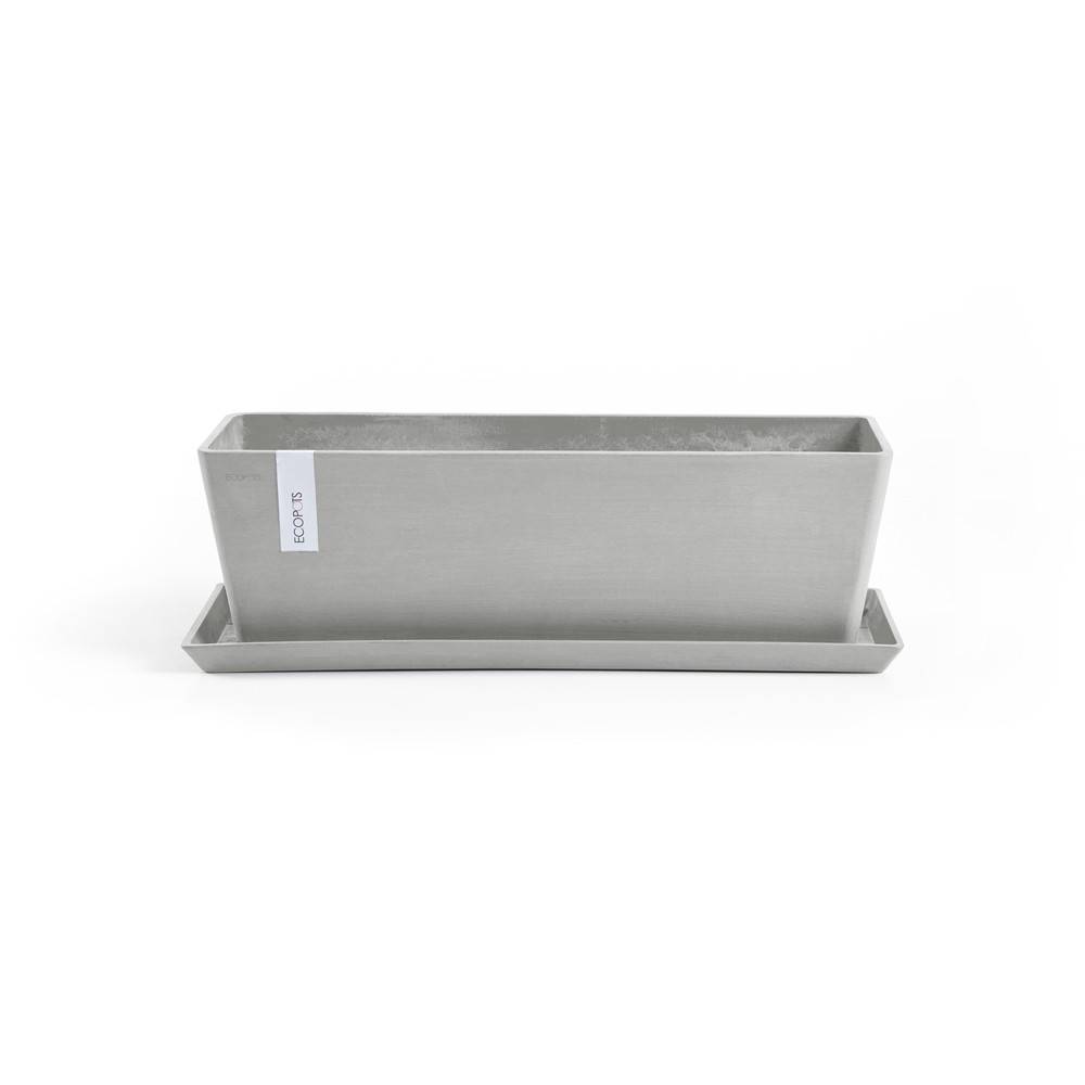 Ecopots - Pot Rectangulaire Bruges 65 New Blanc Gris - 65 x 17 x H. 17 cm - 13,5 L ECOPOTS - Imagen 4
