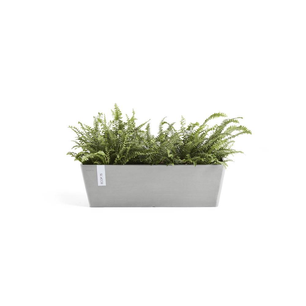 Ecopots - Pot Rectangulaire Bruges 65 New Blanc Gris - 65 x 17 x H. 17 cm - 13,5 L ECOPOTS - Imagen 1