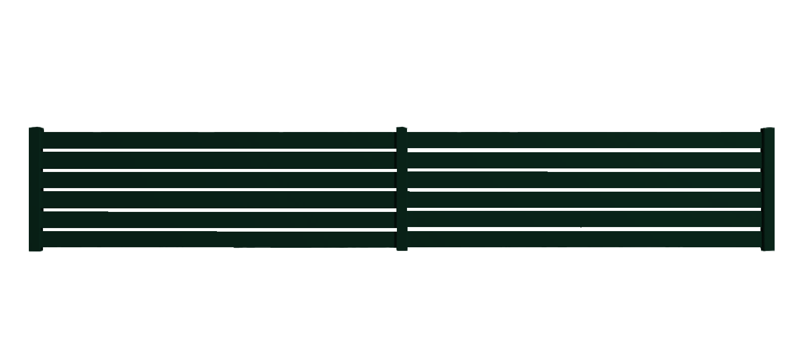 Portail Packit - Clôture alu 6 lames modèle ajouré en kit - 2 éléments dim. L4154 mm (poteaux compris) x H675mm Vert RAL 6005