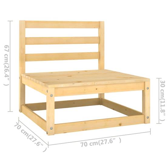 Helloshop26 - Salon de jardin meuble d'extérieur ensemble de mobilier 9 pièces avec coussins bois de pin massif - Imagen 7