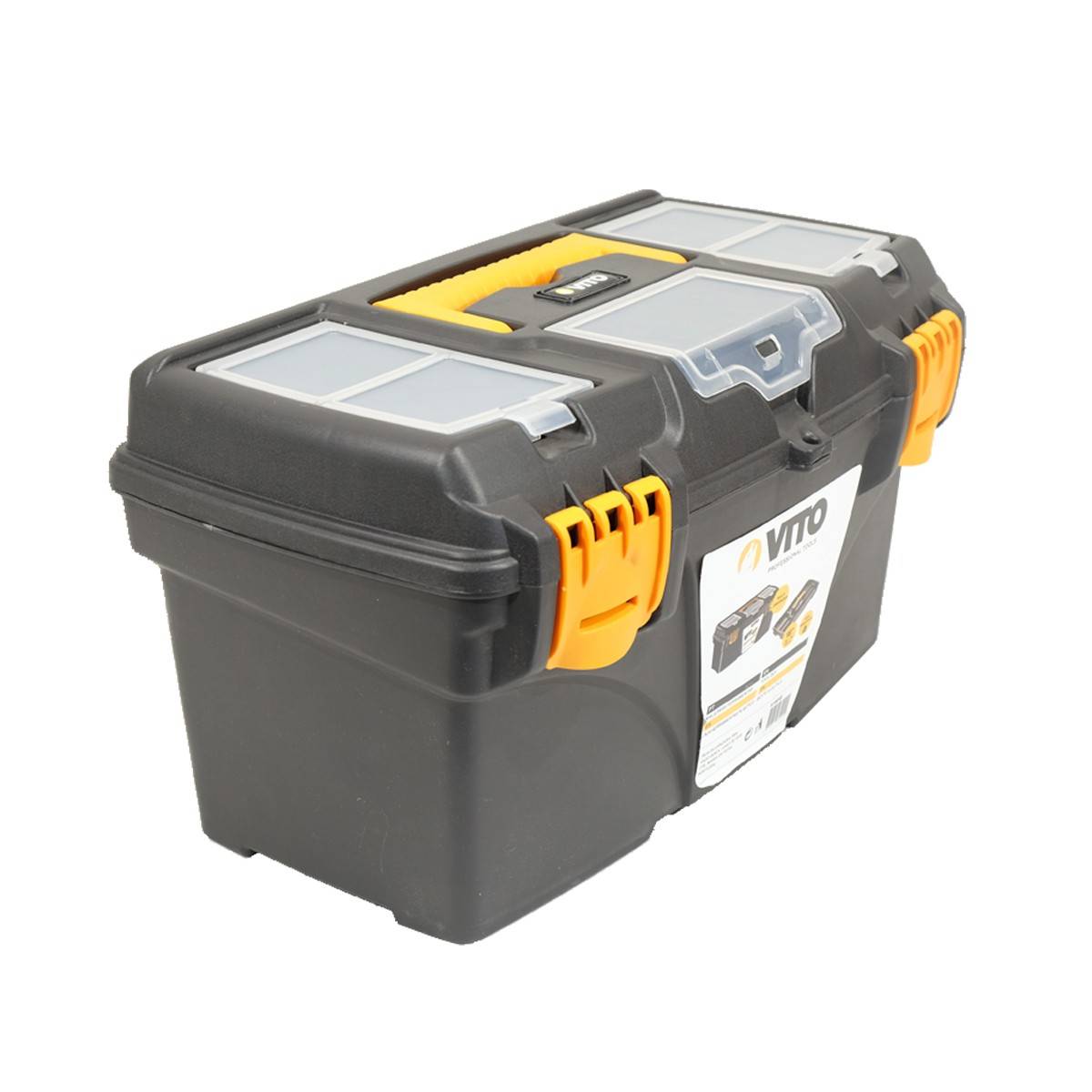 Boite à outils 18" Mallette de bricolage 432 x 250 x 238 mm 3 organiseurs et porte outils Amovible VITO - Imagen 6