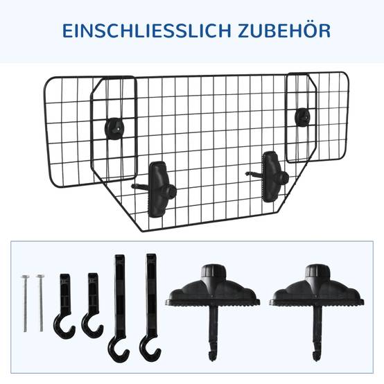 Grille de protection chien voiture universelle 90-120 x 0.6 x 40.5 cm métal - PANGIVO - Image 6