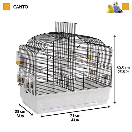 Ferplast - Ferplast Cage pour Canaris et Oiseaux Exotiques CANTO, Petite Cage de Reproduction avec Séparation et Accessoires - Image 2