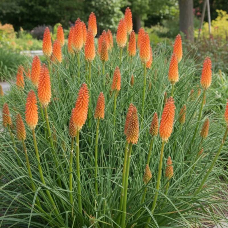 Kniphofia, Tison de Satan Alcazar à fleurs Orange/ - feuillage Caduc - Godet - 5/20 cm - Imagen 1