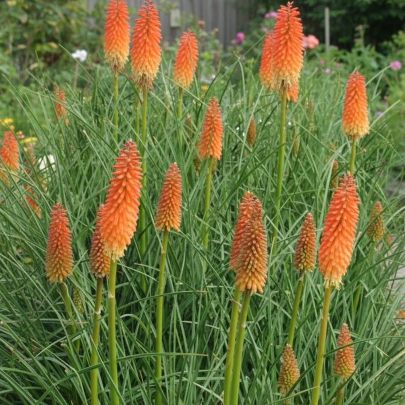 Kniphofia, Tison de Satan Alcazar à fleurs Orange/ - feuillage Caduc - Godet - 5/20 cm - Imagen 2