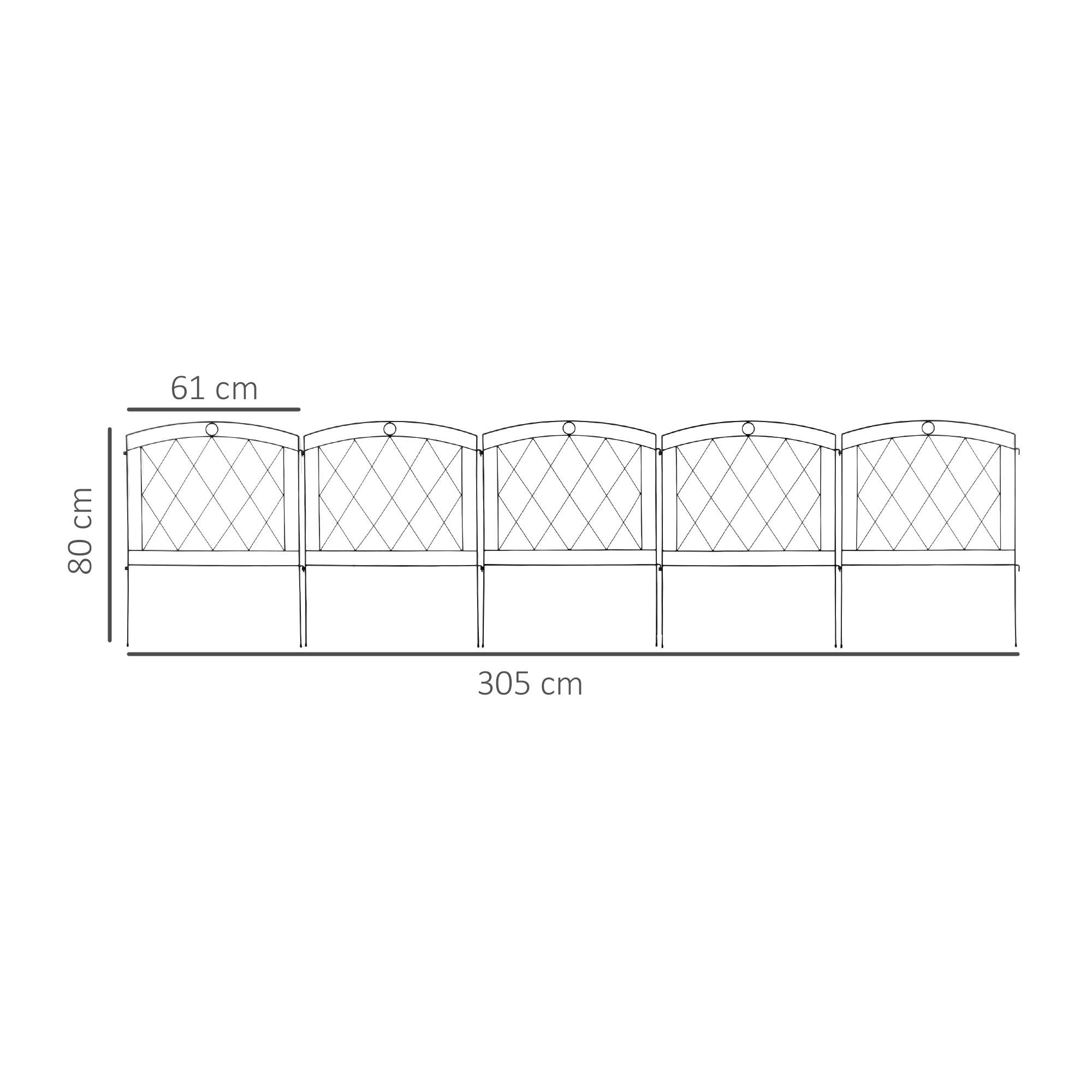 Outsunny - Lot de 5 panneaux de clôture de jardin métal noir - Outsunny - Imagen 3