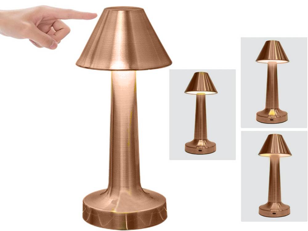 Lampe de nuit de table pour chambre à coucher lampe tactile 3 étapes sans fil - Image 3