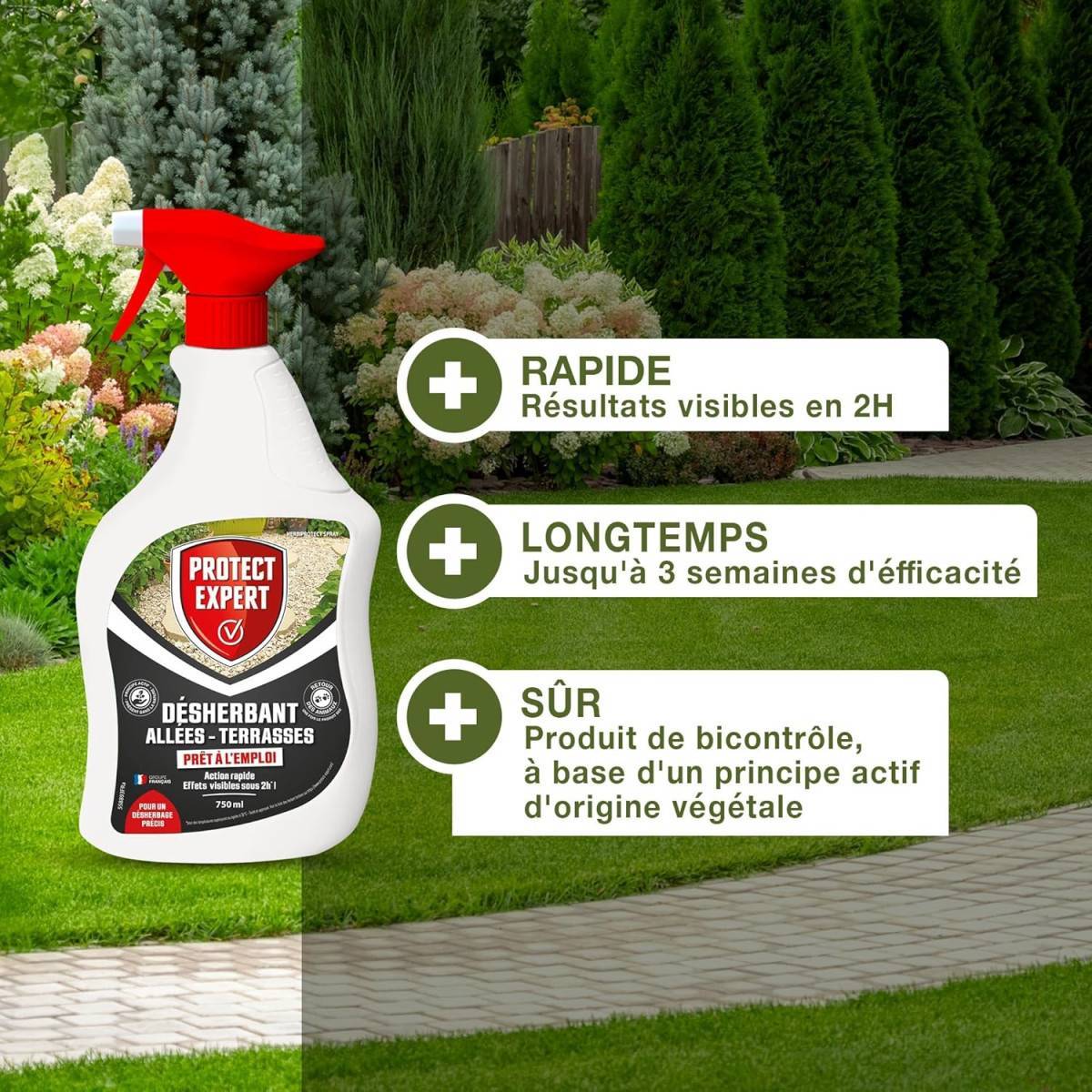 Solabiol - PROTECT EXPERT Pulverizador Herbicida Concentrado | Grandes Patios y Caminos | 750ml | Actúa Por Contacto - Imagen 3