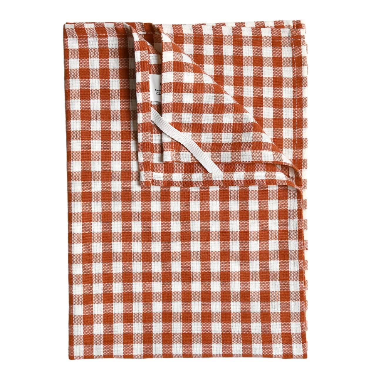 Home Maison - Torchon de cuisine en coton motif vichy - HOME MAISON - Coton - Terracotta - Image 1